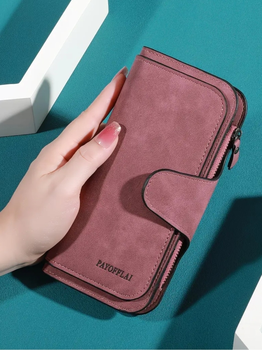 NWOT- Women's Zip-Around Wallet in Dusty Rose.